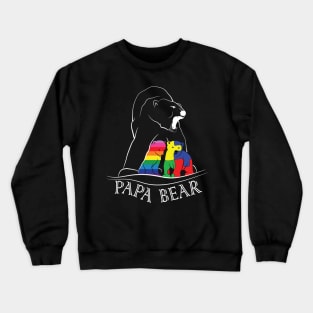 Papa Bear PRIDE and Autism Shirt Crewneck Sweatshirt